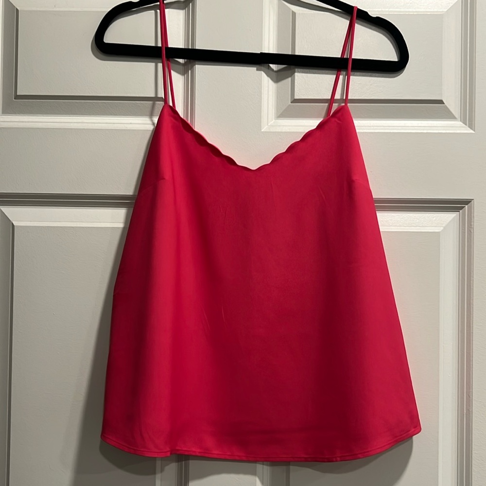 J Crew Pink Scalloped Tank